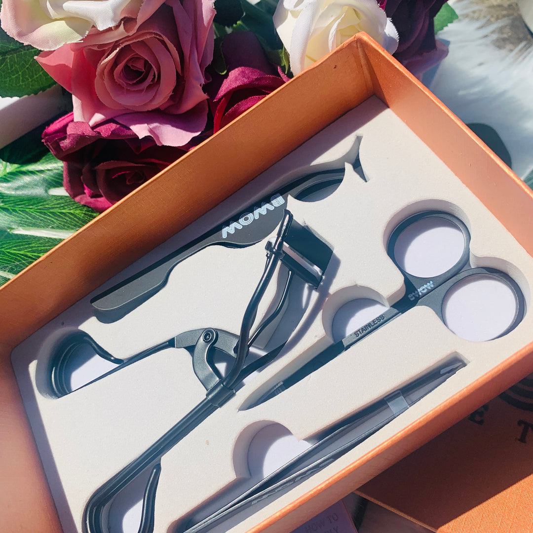 Eyebrow & Lash Curler | Tweezer, Scissor & Lash Applicator Set - Pro Glam Fix for Ultimate Precision Beauty Tools