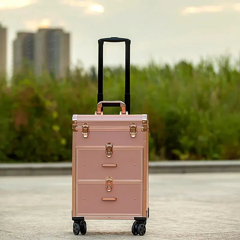 New Professional Cosmetic Case on Wheels: Multi-Function Beauty Trolley Rolling Luggage Case