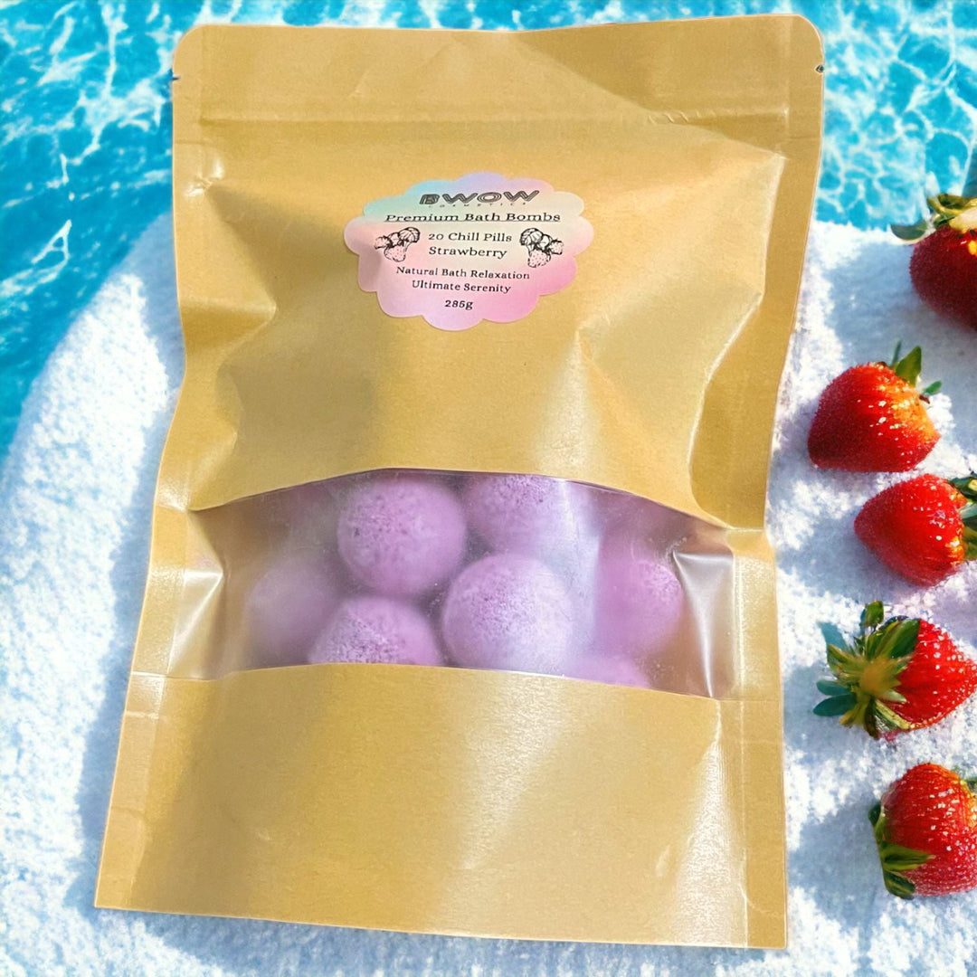 Strawberry Serenity Bliss 20 Bath Bomb Chill Pills