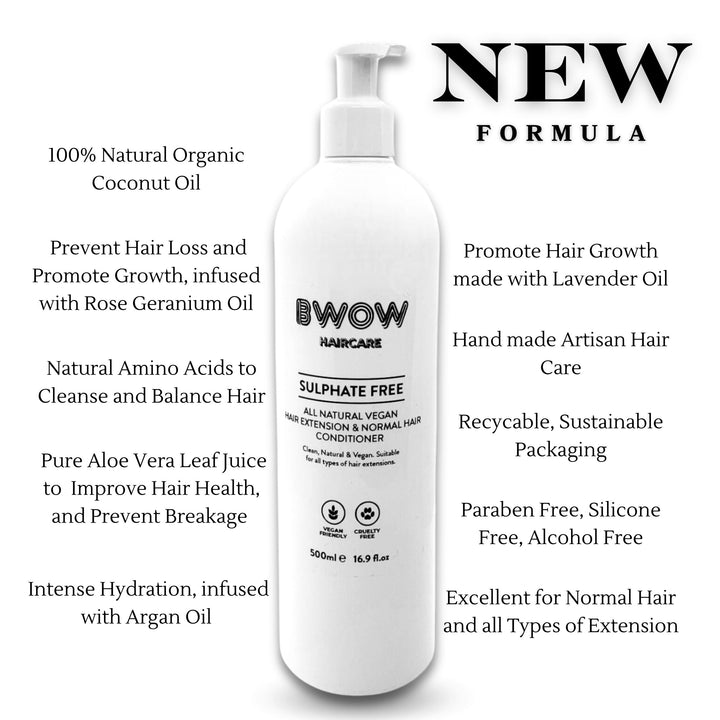 Sulphate Free Vegan Hair Conditioner | Hair Extensions and Natural Hair 500ml