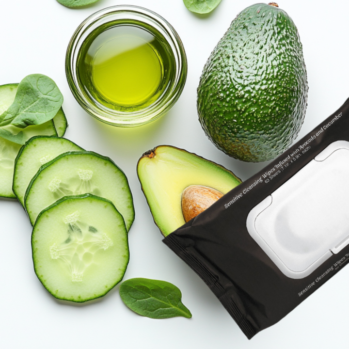 Makeup Wipes 60 Sheets – Avocado & Cucumber for Gentle Cleansing