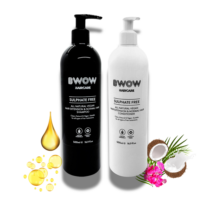 Sulphate Free Shampoo and Conditioner Set - Hair Extensions & Natural Hair 500ml